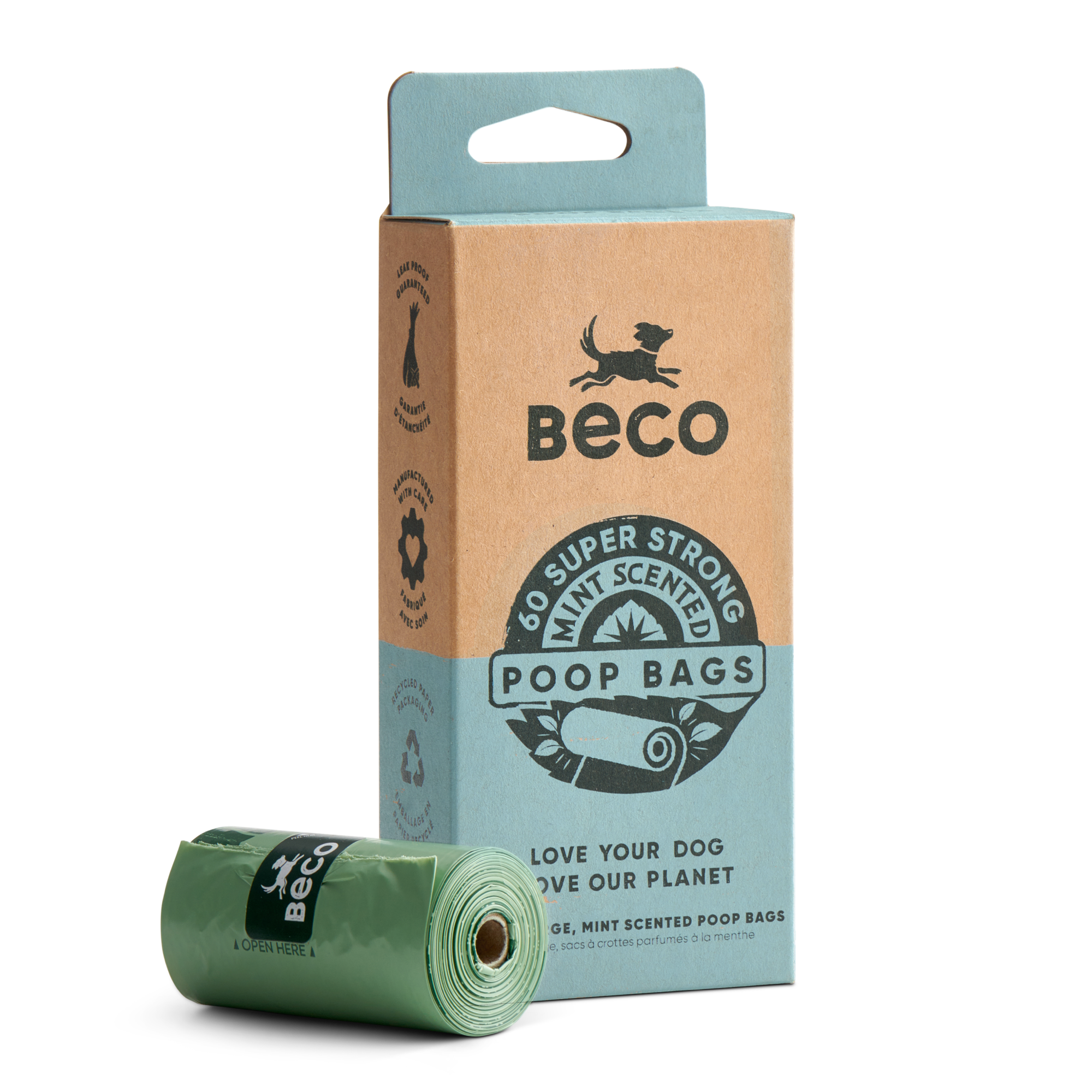 Beco 60-Count Large Poop Bags - Mint Scented