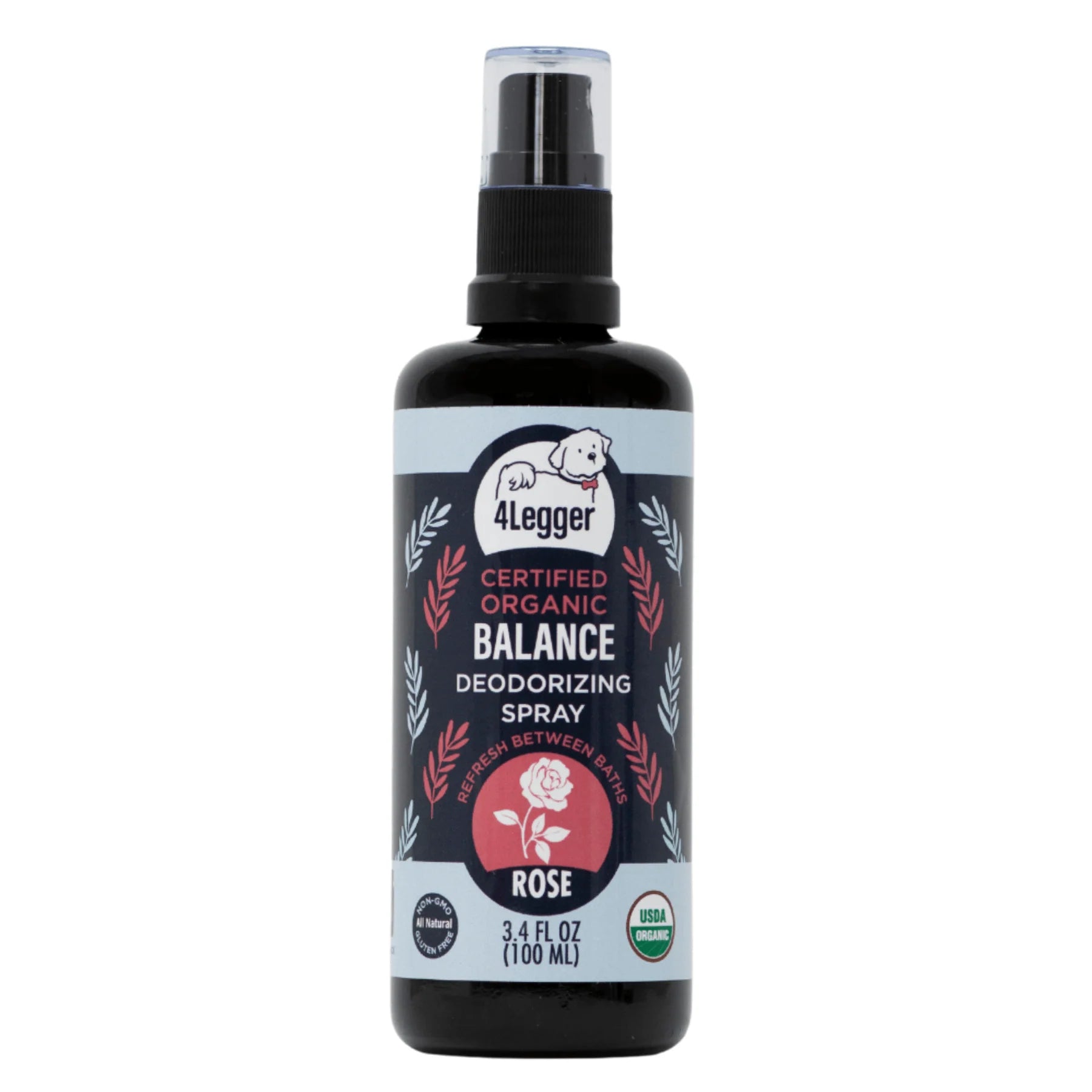 4-Legger USDA Organic Rose Dog Deodorizing Spray - Balance