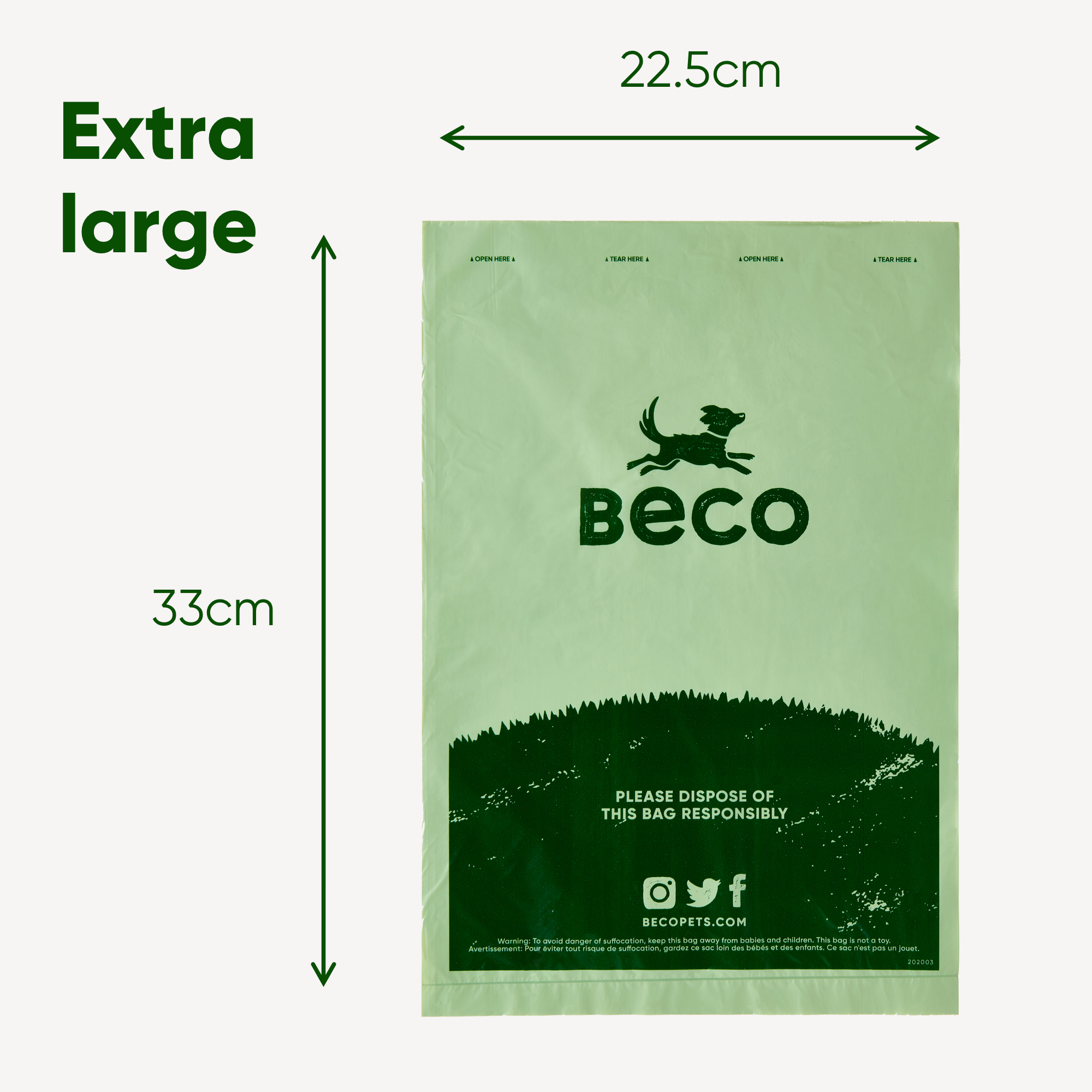 Beco 270-Count Large Poop Bags - Mint Scented