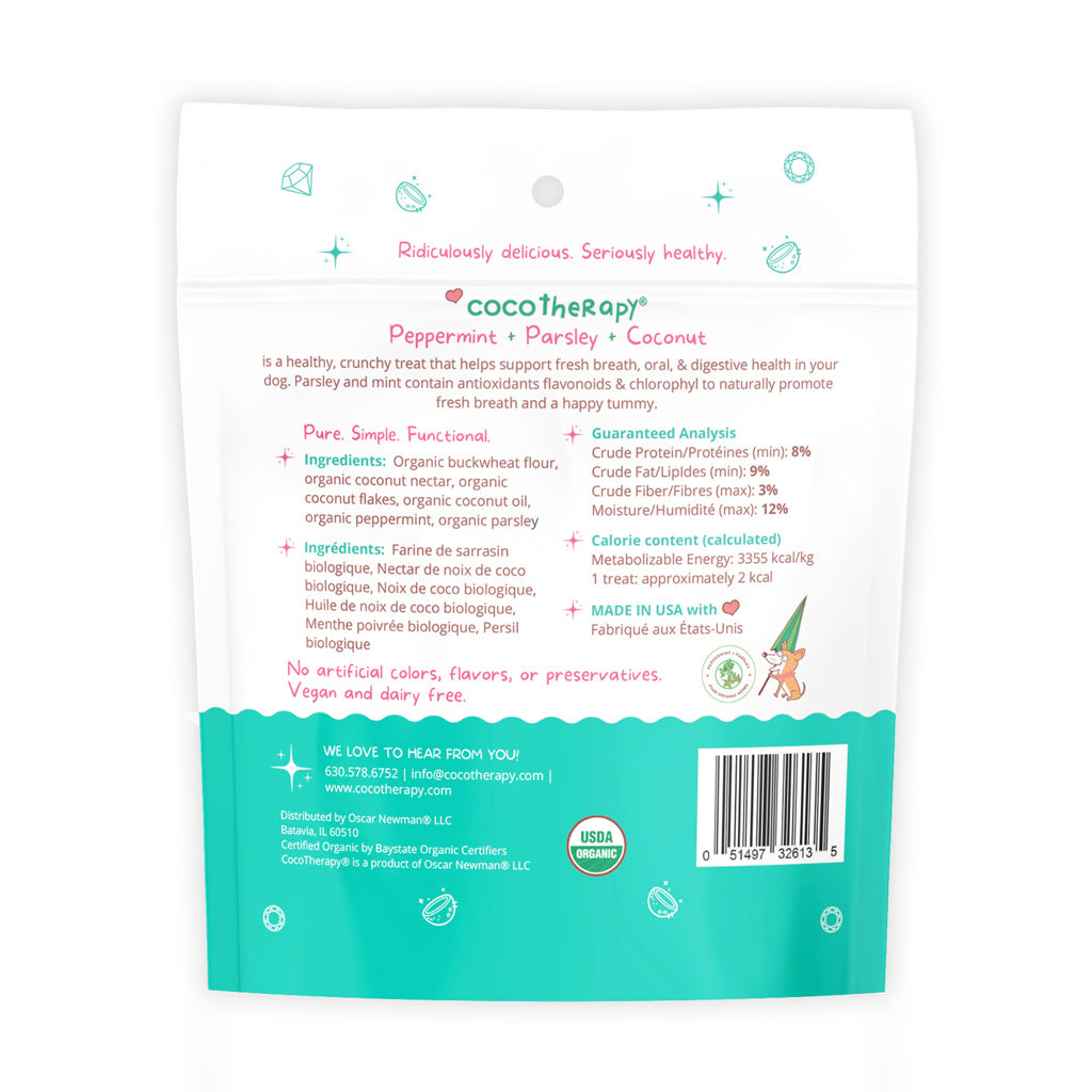 CocoTherapy Coco-Gems Organic Training Treats Peppermint + Parsley