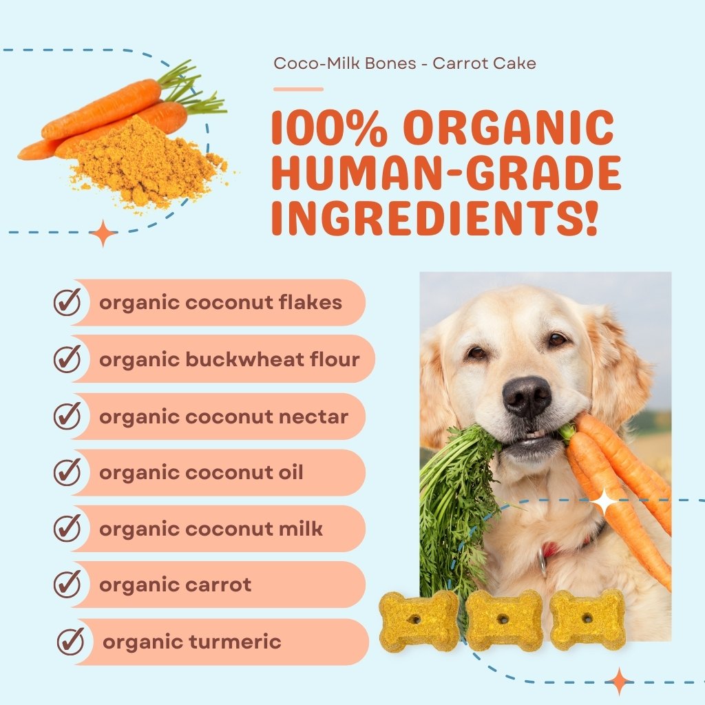 (EXP 06/25) CocoTherapy Coco-Milk Bones Organic Carrot Cake Biscuit