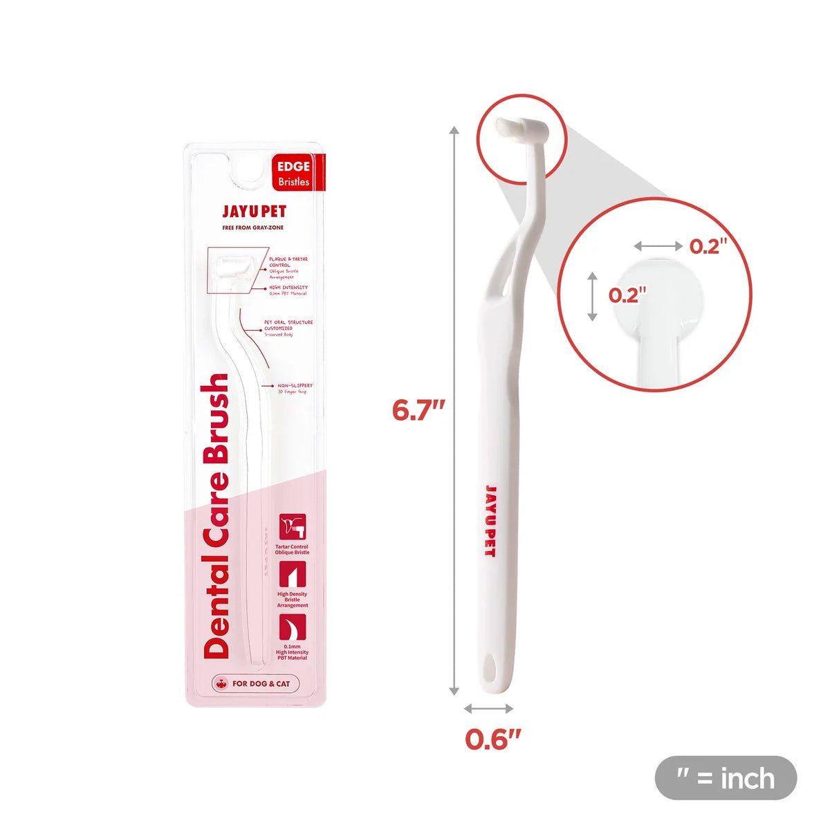 Jayu Pet Dental Brush Edge | Cats & Small Dogs