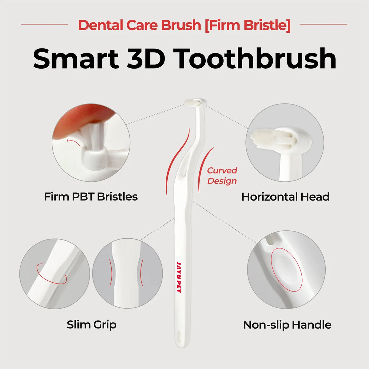 Jayu Pet Dental Brush Firm | Adult Dogs