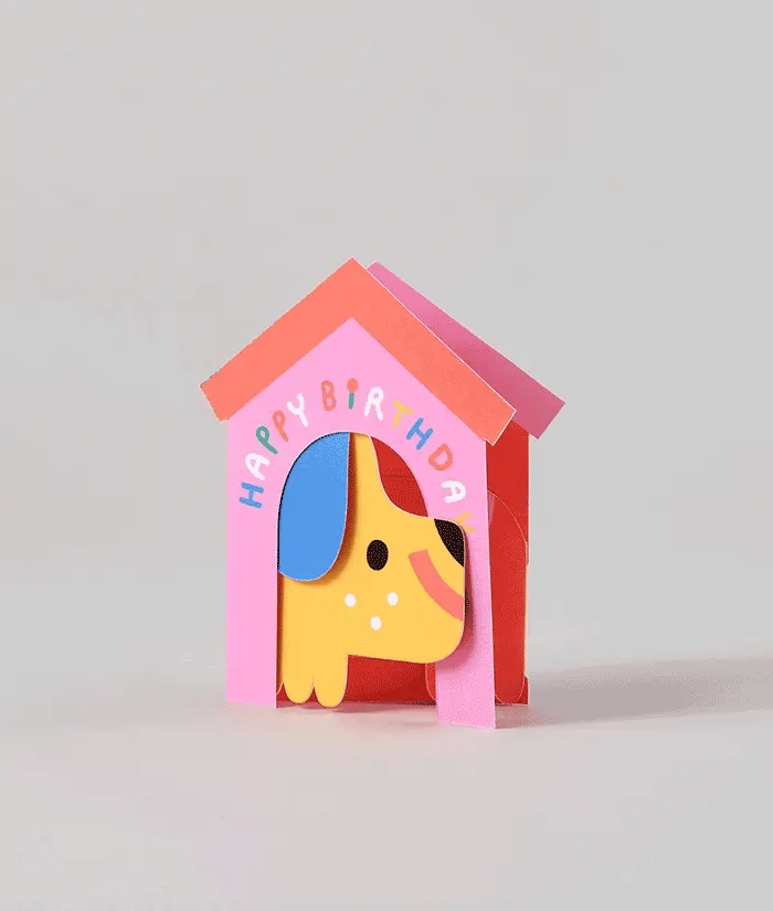 Dog In House Fold Out Card by Susie Hammer