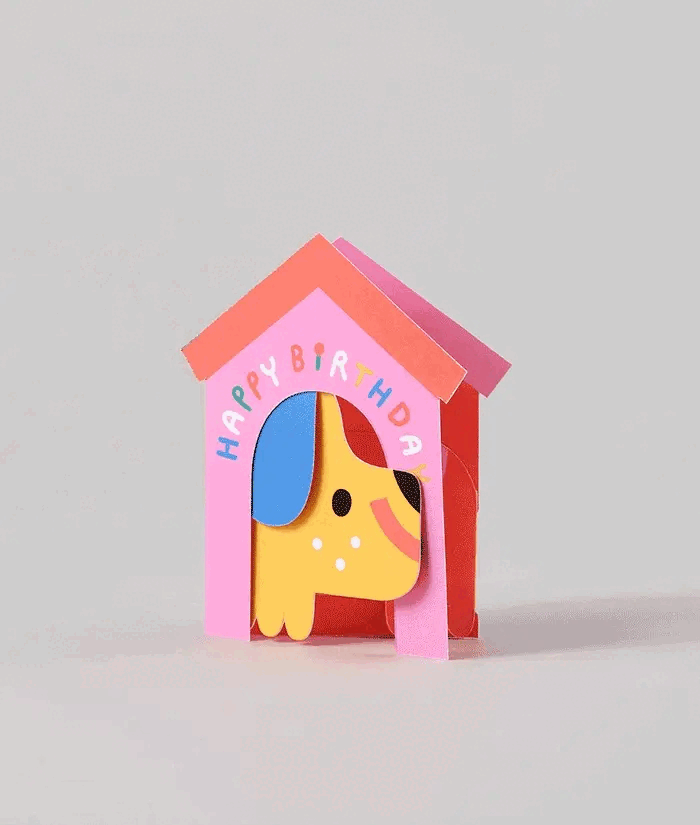 Dog In House Fold Out Card by Susie Hammer