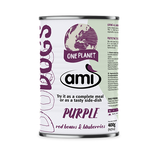Ami One Planet Dog Wet Food - Red Beans & Blueberries (Purple)