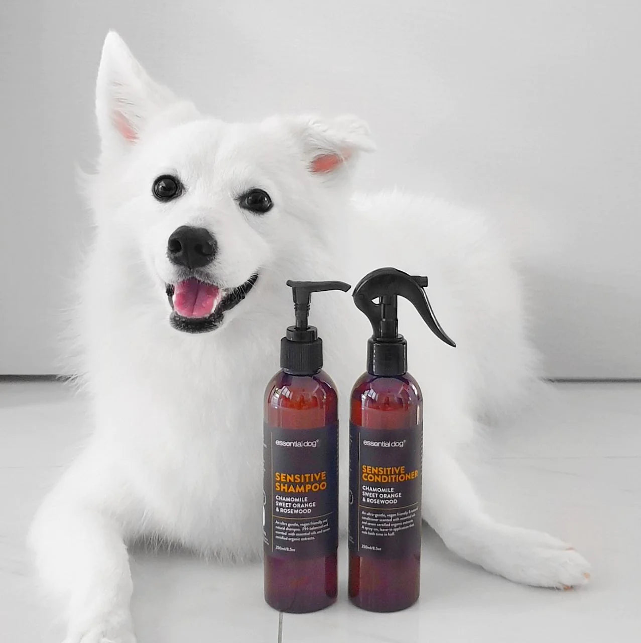 (EXP 08/25) Essential Dog Sensitive Dog Leave on Conditioner Spray: Chamomile, Sweet Orange & Rosewood (500ml)