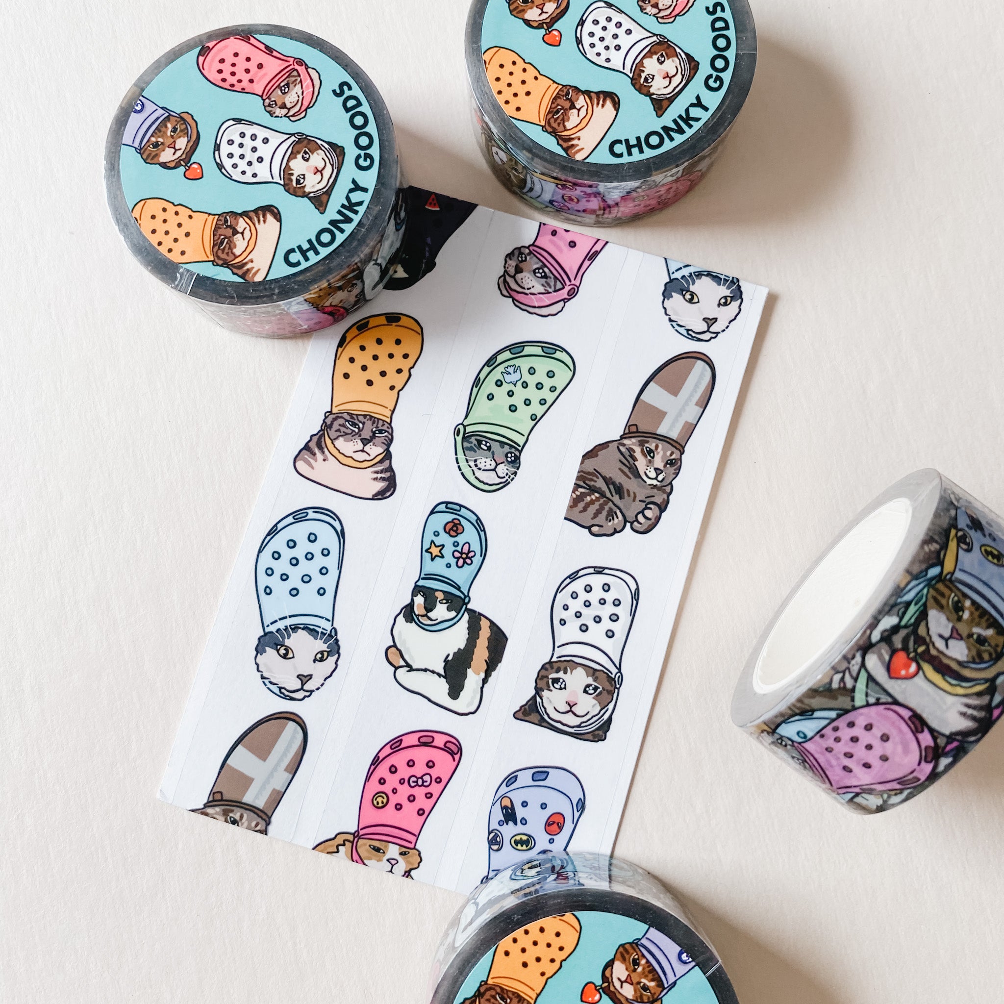 Chonky Goods Croc Cats Clear Tapes