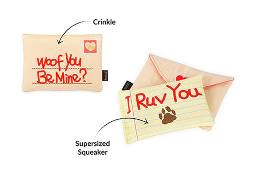 P.L.A.Y Love Bug Ruv Letter Squeaky Plush Dog Toy