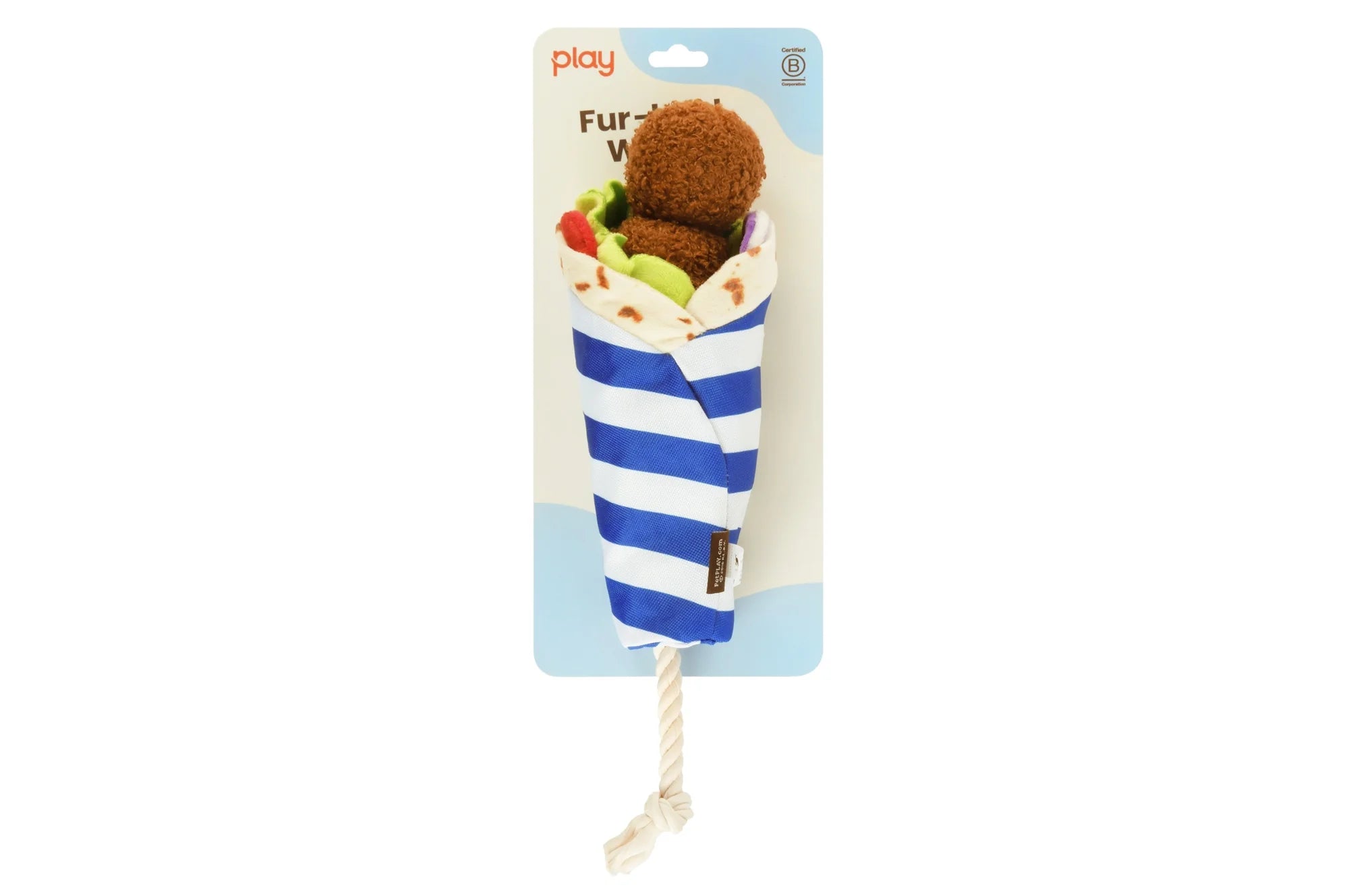 P.L.A.Y Fur-lafel Wrap Squeaky Plush Dog Toy