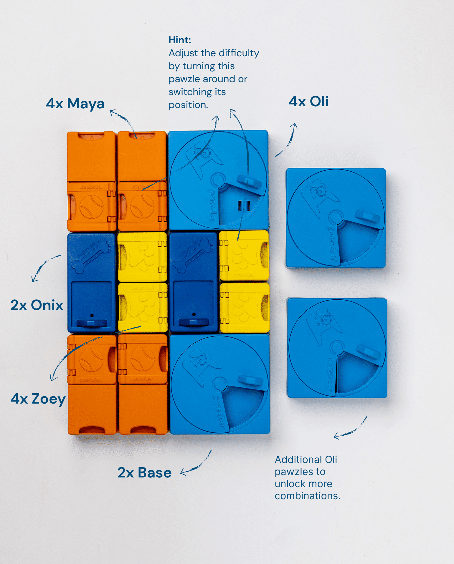 Pawzler Modular Dog Puzzle - Rainbow Set