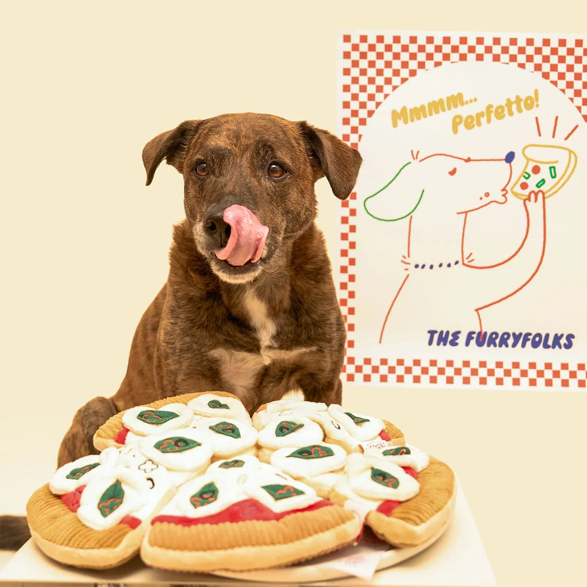The FurryFolks Pizza Nosework Dog Toy