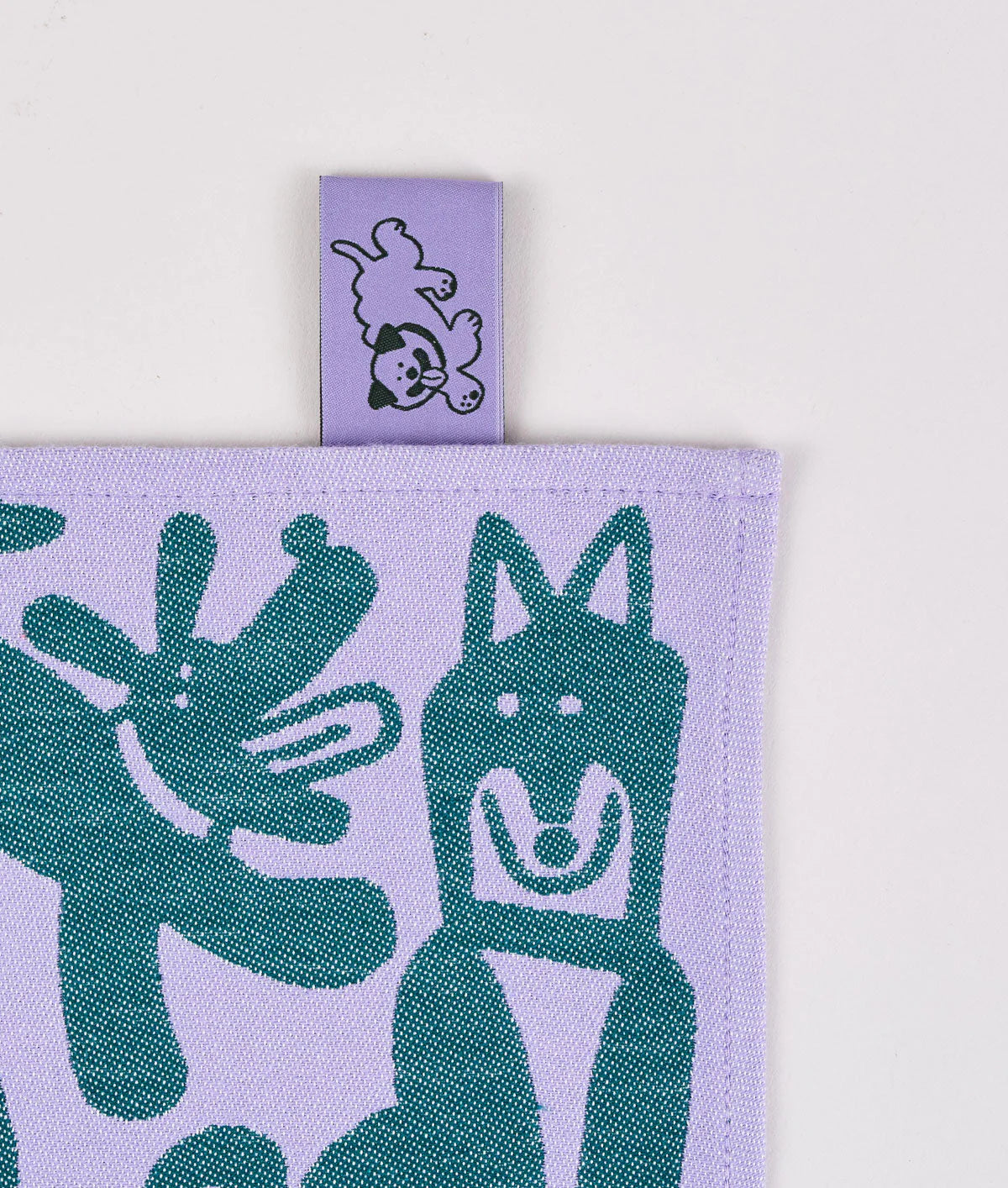 Dogs Day Out Tea Towel Lilac/Green