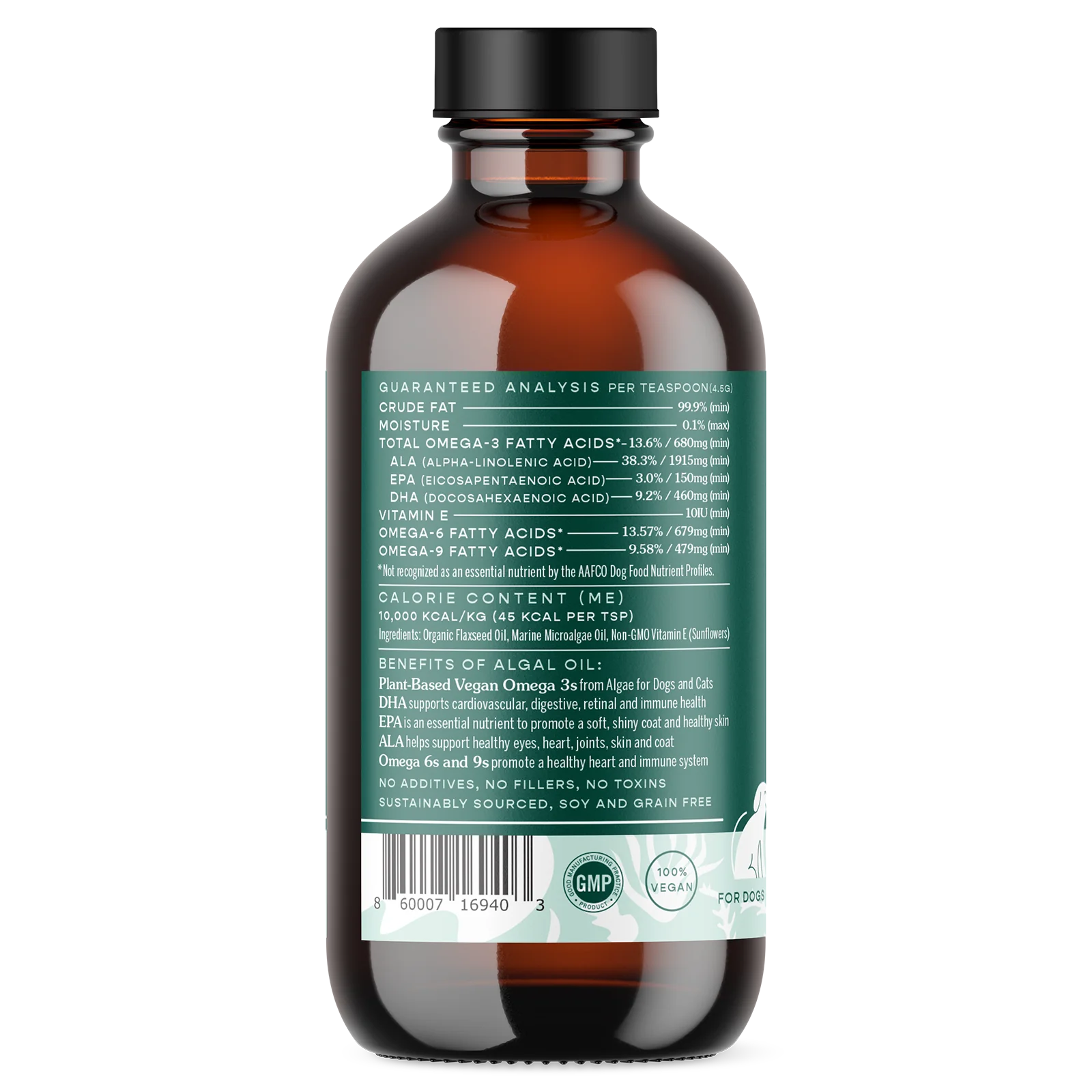 Fera Pets Vegan Omega-3, 6, 9s Algae Oil