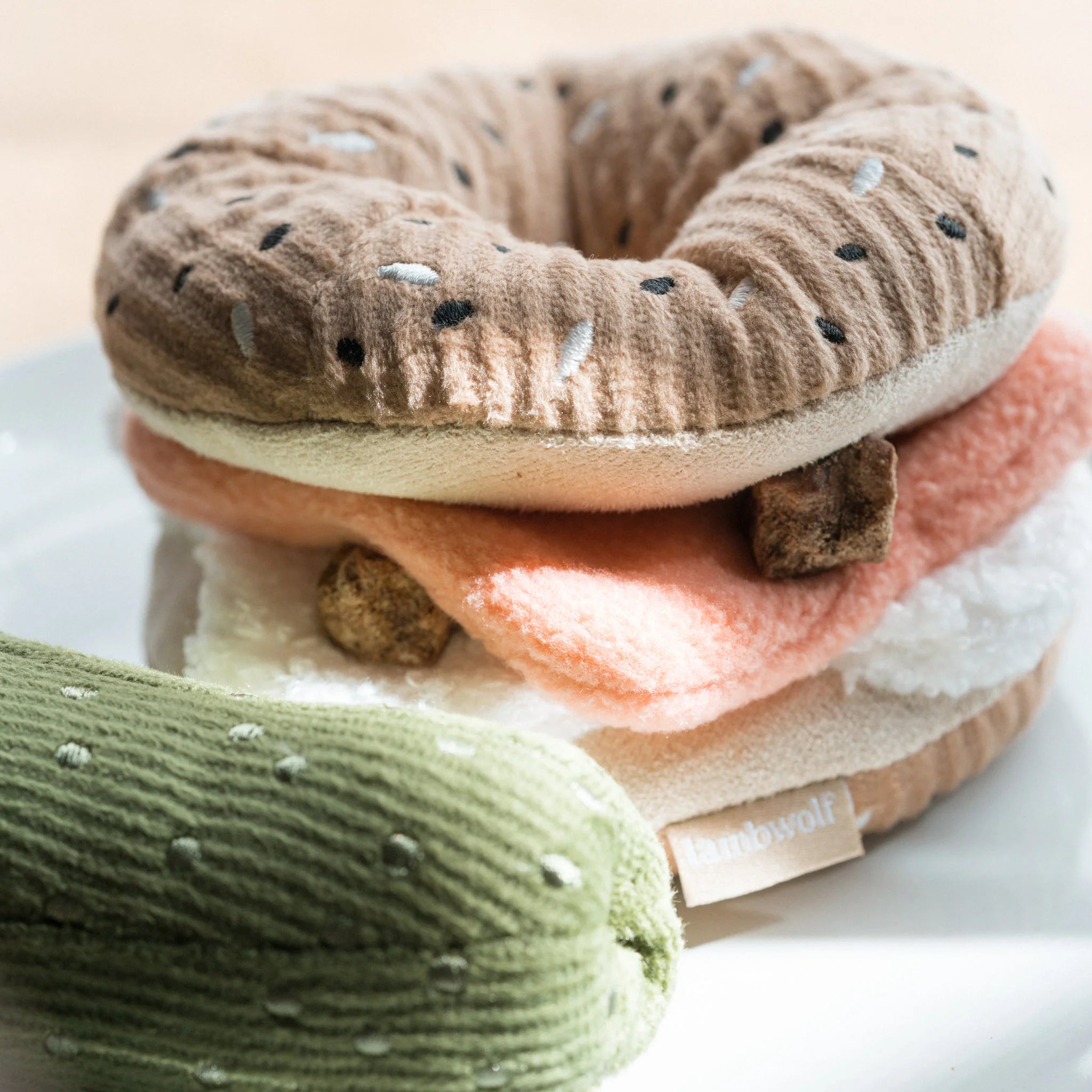 Lambwolf Bagel+Pickle Snuffle & Squeaky Toy