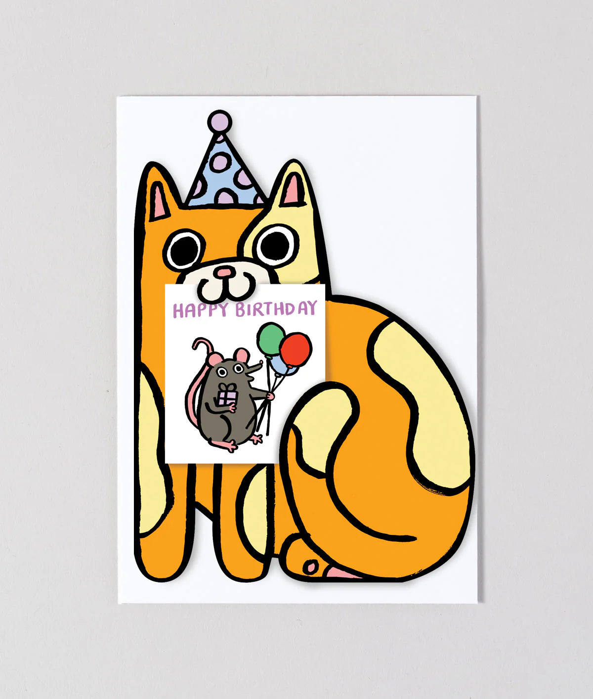 Cat With Mini Card by Alice Bowsher
