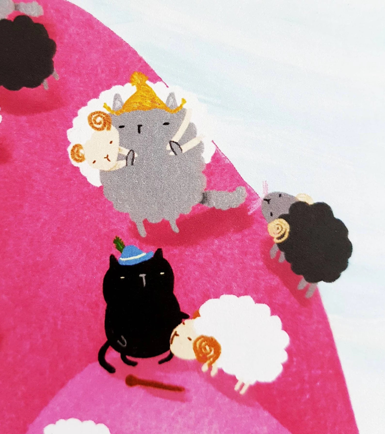 Cat and Sheeps Postcard