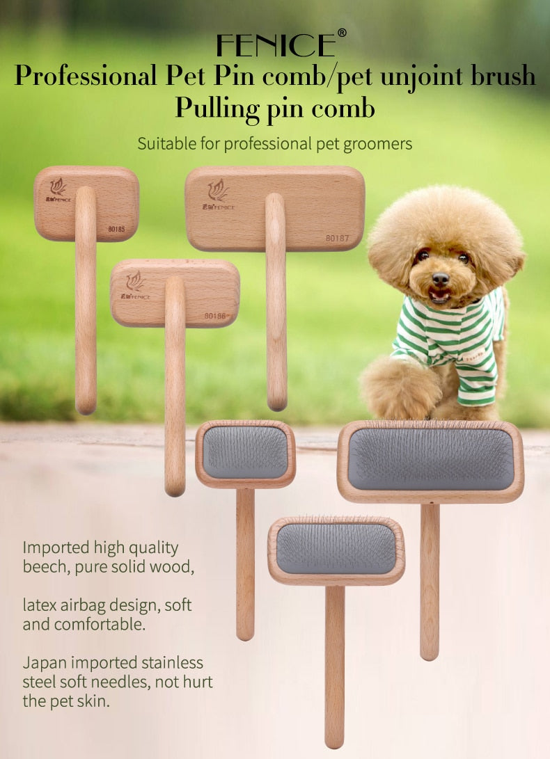 Fenice Professional Beech Wood Pet Slicker Brush