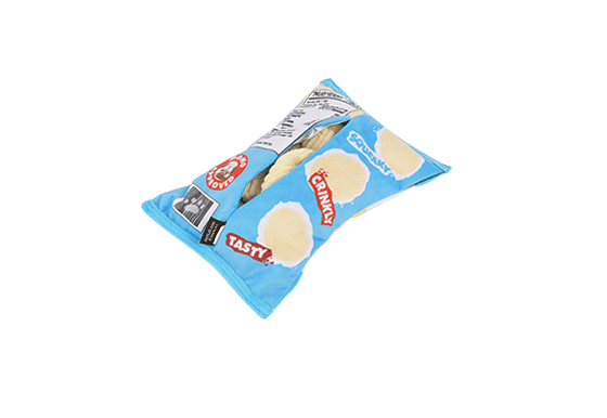 P.L.A.Y Snack Attack Crinkly Fluffles Chips Dog Toy