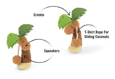 P.L.A.Y Tropical Paradise Squeaky Plush Dog Toy - Puppy Palm